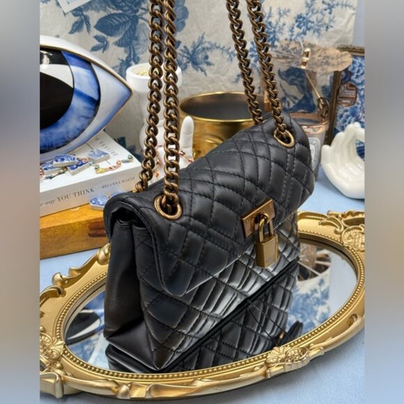 🆕 KURT GEIGER LONDON 🧿 NWOT Mini Brixton Lock Leather Convertible Shoulder Bag - Picture 4 of 15
